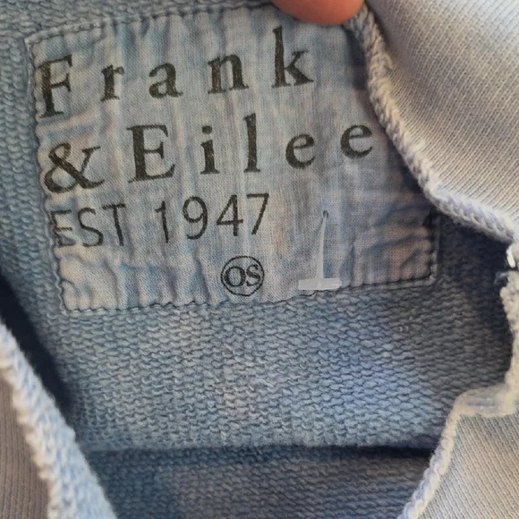 NEW FRANK & EILEEN TEE LAB AUDREY CAPELET FLEECE MIN BLUE SWEATSHIRT #2 SIZE OS
